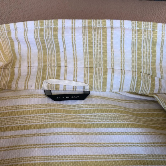 Weekend MaxMara Made In Italy Cotton Yellow Off White Stripped 1 Button Jacket 8 - Picture 8 of 16